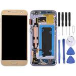 OLED LCD Screen for Galaxy S7 / G930V Digitizer Full Assembly with Frame (Gold)