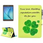 For Galaxy Tab A 8.0 / T350  Lucky Clove Pattern Horizontal Flip Leather Case with Holder & Wallet & Card Slots & Sleep / Wake-up Function & Pen Slot