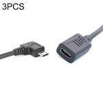 3 PCS LY-U3X097 Micro USB 5 Pin Left Elbow Male to USB-C / Type-C Female Charging Data Cable, Cable Length: 27cm