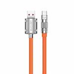 WK WDC-186 Qjie Series 6A USB to USB-C/Type-C Ultra-Fast Charge Data Cable, Length: 1m (Orange)