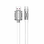 WK WDC-186 Qjie Series 6A USB to USB-C/Type-C Ultra-Fast Charge Data Cable, Length: 1m (White)