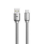 WK WDC-177 6A USB to USB-C/Type-C Platinum Fast Charge Data Cable,Length 1m (Silver)