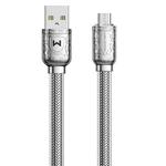 WK WDC-177 6A USB to Micro USB Platinum Fast Charge Data Cable, Length 1m (Silver)