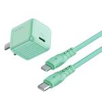 WK WP-U139i 20W Color Candy Series USB-C/Type-C Fast Charger Set (Green)