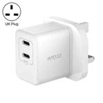 MOMAX UM32CN 35W Dual USB-C/Type-C Port Gallium Nitride PD Fast Charger, Specification: UK Plug(White)