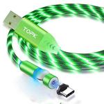 TOPK AM22 USB to USB-C / Type-C 540 Degree Bendable Streamer Ball Magnetic Data Cable, Cable Length: 1m(Green)