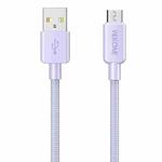 WEKOME WDC-03 Tidal Energy Series 3A USB to Micro USB Braided Data Cable, Length: 1m (Purple)