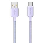 WEKOME WDC-03 Tidal Energy Series 6A USB to USB-C/Type-C Braided Data Cable, Length: 1m (Purple)