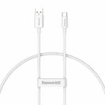 Baseus P10320102214-00 100W USB to USB-C / Type-C Fast Charging Data Cable, Length: 0.25m (White)
