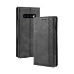 Magnetic Buckle Retro Crazy Horse Texture Horizontal Flip Leather Case for Galaxy S10 (5G), with Holder & Card Slots & Photo Frame(Black)