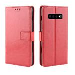 Retro Crazy Horse Texture Horizontal Flip Leather Case for Galaxy S10 (5G), with Holder & Card Slots & Photo Frame (Red)