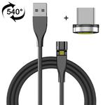 1m USB to USB-C / Type-C 540 Degree Rotating Magnetic Charging Cable (Black)
