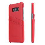 Fierre Shann Litchi Texture Genuine Leather Case for Galaxy S8+ / G9550, with Card Slots(Red)