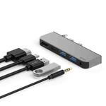 WIWU Alpha M X Pro 5 In 1 USB 3.0 x2 + HDMI + 3.5mm Audio Jack + Type-C / USB-C Multi-function HUB Docking Station