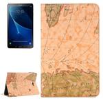 For Galaxy Tab A 10.1 / T580 Map Texture Horizontal Flip Leather Case with Holder & Card Slots & Wallet, Random Texture Delivery(Yellow)