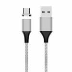 M11 3A USB to USB-C / Type-C Nylon Braided Magnetic Data Cable, Cable Length: 2m (Silver)