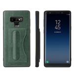 Fierre Shann Full Coverage Protective Leather Case for Galaxy Note9,  with Holder & Card Slot(Green)