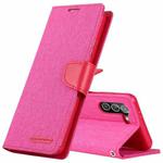 For Samsung Galaxy S21 5G GOOSPERY CANVAS DIARY Canvas Texture Horizontal Flip PU Leather Case with Holder & Card Slots & Wallet (Pink)