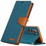 For Samsung Galaxy S21 5G GOOSPERY CANVAS DIARY Canvas Texture Horizontal Flip PU Leather Case with Holder & Card Slots & Wallet (Green)