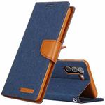 For Samsung Galaxy S21 5G GOOSPERY CANVAS DIARY Canvas Texture Horizontal Flip PU Leather Case with Holder & Card Slots & Wallet (Navy Blue)