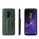 Fierre Shann Full Coverage Protective Leather Case for Galaxy S9+,  with Holder & Card Slot(Green)