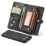 CaseMe-008 Detachable Multifunctional Retro Frosted Horizontal Flip Leather Case for Galaxy A50, with Card Slot & Holder & Zipper Wallet & Photo Frame(Black)