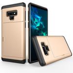 Shockproof Rugged Armor Protective Case for Galaxy Note 9, with Card Slot(Gold)