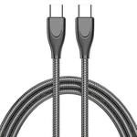 ADC-009 USB-C / Type-C to USB-C / Type-C Zinc Alloy Hose Fast Charging Data Cable, Cable Length: 1m(Gun Metal)
