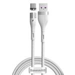 Baseus 5A USB to USB-C / Type-C Zinc Magnetic Fast Charging Sync Data Cable, Length: 1m(White)