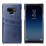 Fierre Shann Retro Oil Wax Texture PU Leather Case for Galaxy Note9, with Card Slots(Blue)