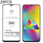 25 PCS 9H 5D Full Glue Full Screen Tempered Glass Film for Galaxy M20