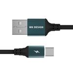 WK WDC-073 1m 2.4A Output Smart Series  USB to USB-C / Type-C Auto Cutout Data Sync Charging Cable (Black)