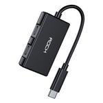 ROCK CA05 3 In 1 Type-C / USB-C Charging Audio Adapter Cable, Length: 18cm(Black)