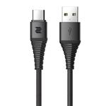 ROCK Z10 3A Type-C / USB-C Hi-tensile Sync Round Charging Cable, Length: 100cm (Black)