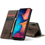 CaseMe-013 Multifunctional Retro Frosted Horizontal Flip Leather Case for Galaxy A20 / A30, with Card Slot & Holder & Wallet (Coffee)
