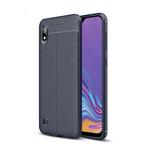Litchi Texture TPU Shockproof Case for Galaxy A10(Navy Blue)