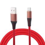 1m Cloth Braided Cord USB A to Type-C Data Sync Charge Cable, For Galaxy, Huawei, Xiaomi, LG, HTC and Other Smart Phones (Red)
