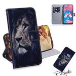 Lion Pattern Coloured Drawing Horizontal Flip Leather Case for Galaxy M30, with Holder & Card Slots & Wallet