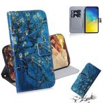 Apricot Flower Pattern Coloured Drawing Horizontal Flip Leather Case for Galaxy S10 E, with Holder & Card Slots & Wallet