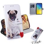 Pug Pattern Coloured Drawing Horizontal Flip Leather Case for Galaxy S10 E, with Holder & Card Slots & Wallet