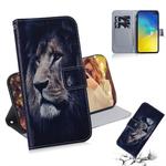 Lion Pattern Coloured Drawing Horizontal Flip Leather Case for Galaxy S10 E, with Holder & Card Slots & Wallet