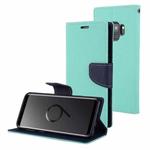 GOOSPERY FANCY DIARY for Galaxy S9 Cross Texture Horizontal Flip Leather Case with Card Slots & Wallet & Holder(Mint Green)
