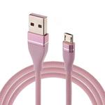 Nylon Weave Style USB to Micro USB Data Sync Charging Cable, Cable Length: 1m, For Galaxy, Huawei, Xiaomi, LG, HTC and Other Smart Phones (Pink)