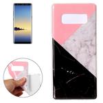 For Galaxy Note 8 Pink Black Color Matching Marble Pattern TPU Shockproof Protective Back Cover Case