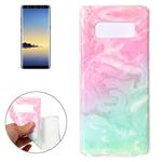 For Galaxy Note 8 Pink Green Marble Pattern TPU Shockproof Protective Back Cover Case