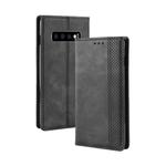 Magnetic Buckle Retro Texture Horizontal Flip Leather Case for Galaxy S10, with Holder & Card Slots & Wallet (Black)