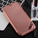 Electroplating Mirror Horizontal Flip Case for Galaxy J2 Core, with Holder (Rose Gold)