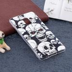 For Galaxy A8 (2018) Noctilucent Red Eye Skull Pattern TPU Soft Back Case Protective Cover