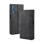 Magnetic Buckle Retro Texture Horizontal Flip Leather Case for Galaxy A7 (2018), with Holder & Card Slots & Wallet (Black)