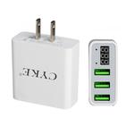 CYKE HKL-USB32 5V 3A 3-Port USB Wall Charger Travel Charger with Digital Display, US Plug